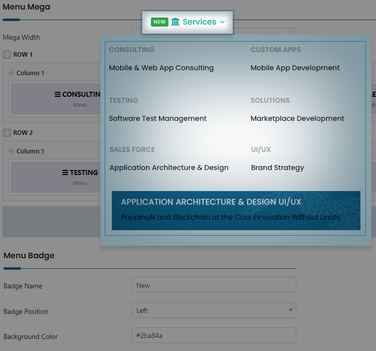 Conefy Mega Menu Features